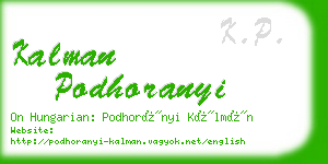 kalman podhoranyi business card